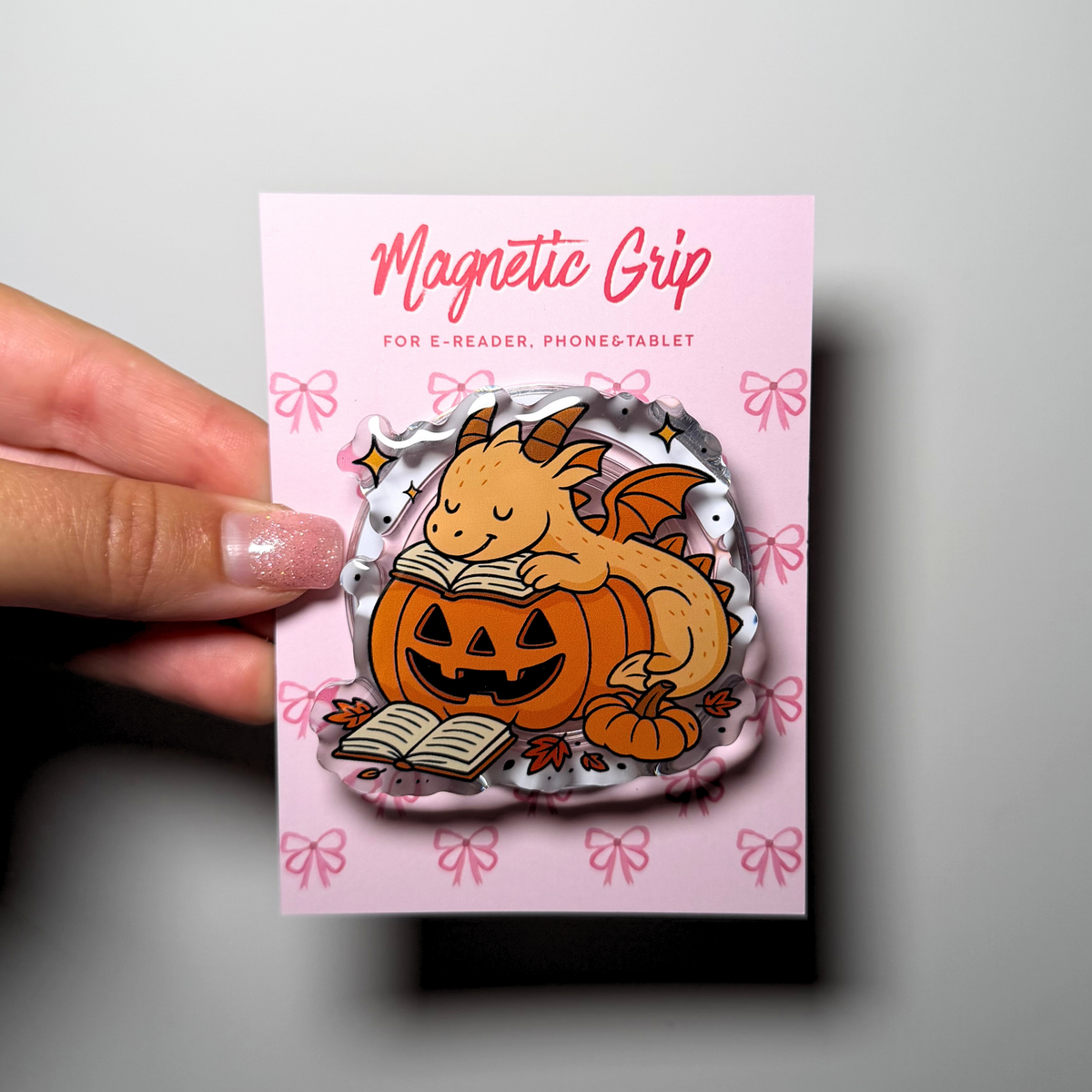 Kindle&Kobo Magnetic Grip - Pumpkin Dragon