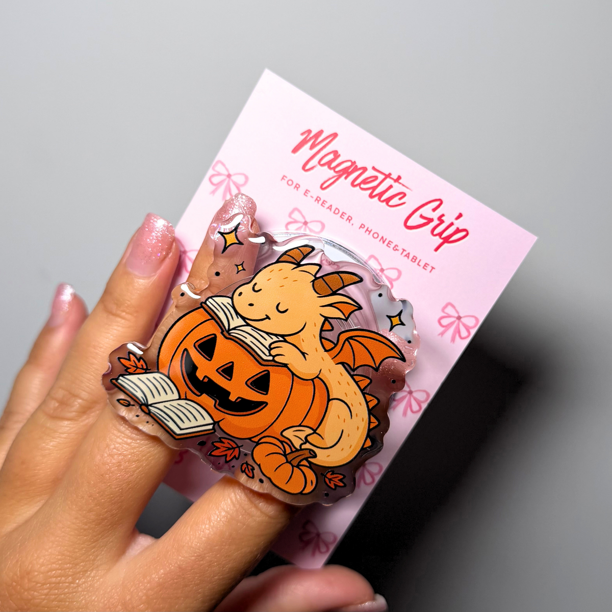Kindle&Kobo Magnetic Grip - Pumpkin Dragon