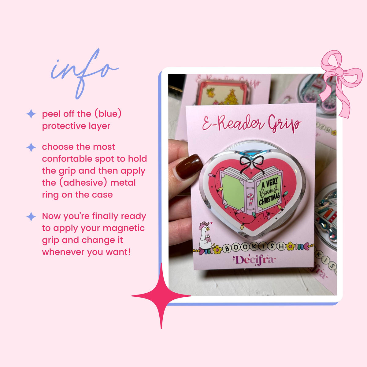 Kindle&Kobo Magnetic Grip - Christmas Heart