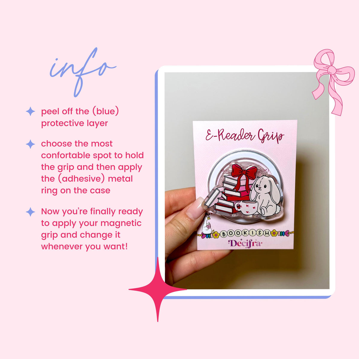 Kindle&Kobo Magnetic Grip - Romantic Rabbit