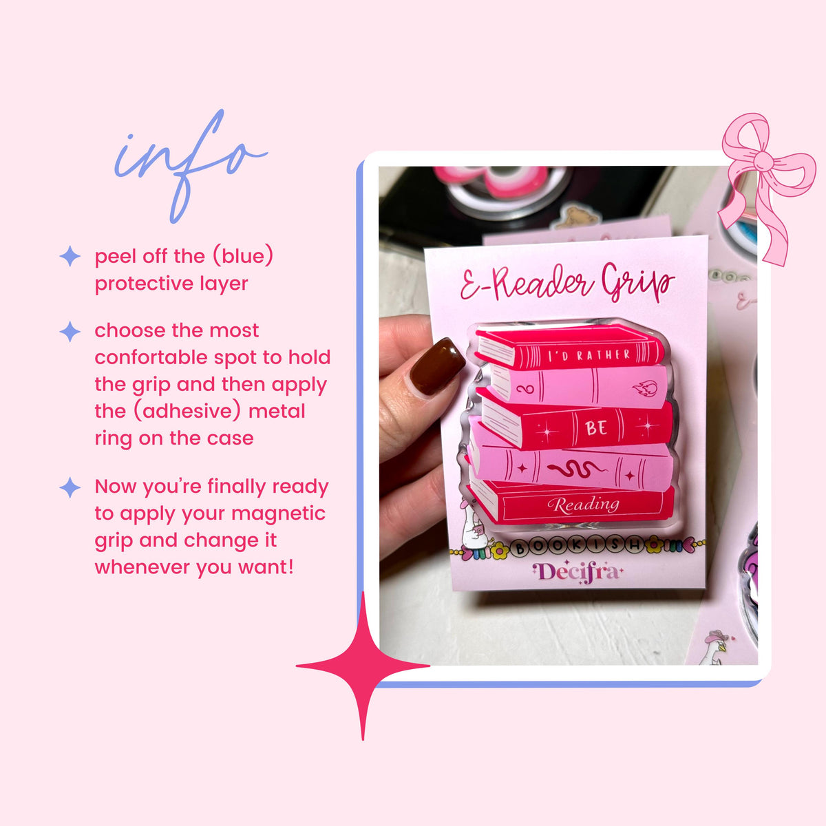 Kindle&Kobo Magnetic Grip - Rather Be Reading