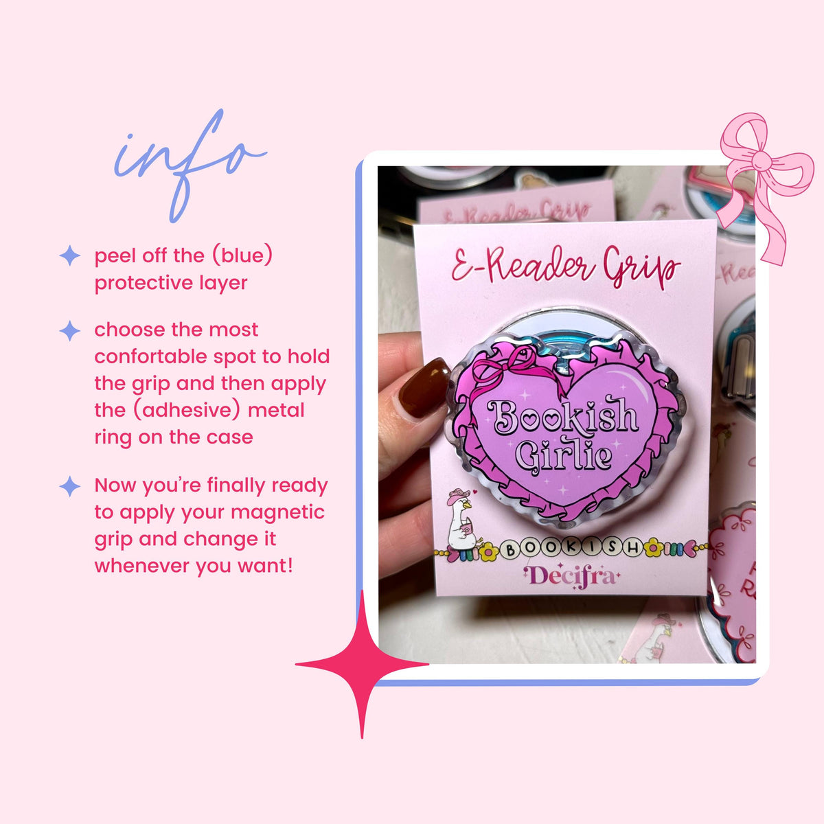 Poignée magnétique Kindle et Kobo – Coquette Girlie