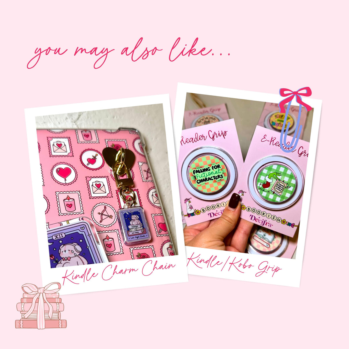 Kindle&Kobo Magnetic Grip - Bookish Pink