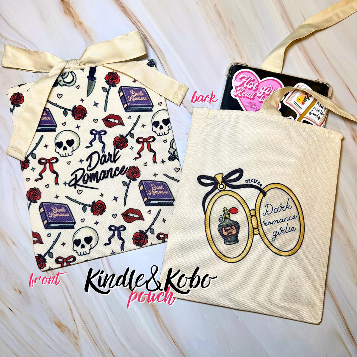 Kindle&Kobo Pouch - Padded Book Sleeve - Bookish Protective Pouch - Dark Romance Lover