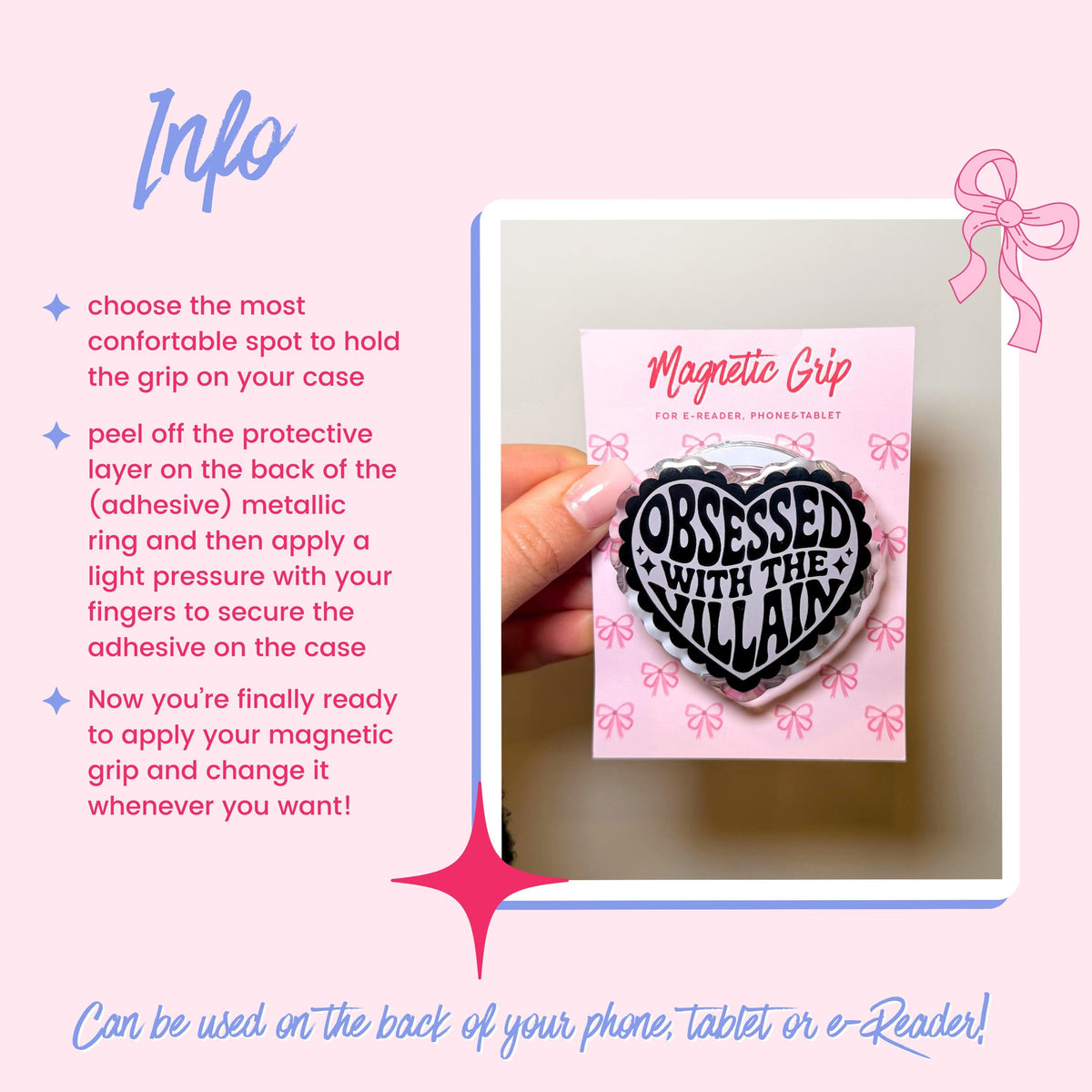 Kindle&Kobo Magnetic Grip - Villain Heart