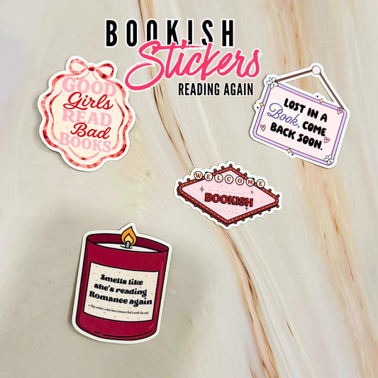 Funny Bookish Quotes Vinyl Stickers - Good Girls Read Bad Books Sticker Pack - Romance Book Lover Decals for Kindle - Bookish Gift